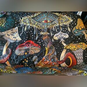 🍄 Colorful tapestry blanket sarong mushrooms psychedelic space artsy whimsical